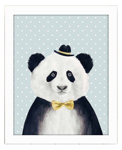 ASIR Obraz na MDF s rámem MEDVĚD PANDA 23,5 x 28,5 cm