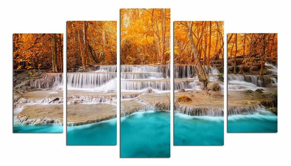 ASIR Obraz na MDF 5ks VODOPÁD 20 x 60 cm (1) 20 x 50 cm (2) 20 x 40 cm (2)