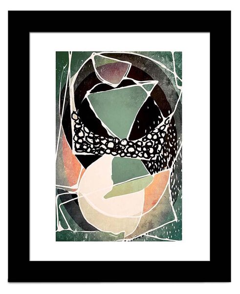 ASIR Obraz na MDF s rámem ABSTRAKCE V ČERNÉM 23 x 28 cm