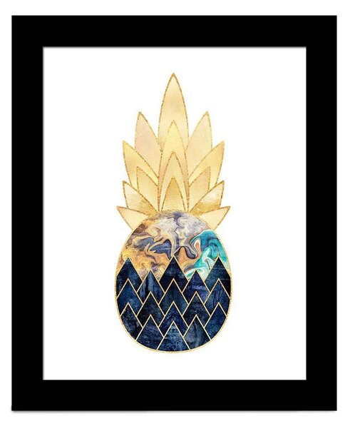 ASIR Obraz na MDF s rámem BAREVNÝ ANANAS 23 x 28 cm