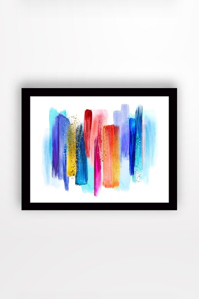 ASIR Obraz na MDF s rámem BAREVNÉ SVISLÉ PRUHY 56 x 41 cm