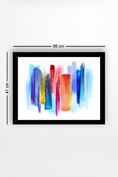 ASIR Obraz na MDF s rámem BAREVNÉ SVISLÉ PRUHY 56 x 41 cm