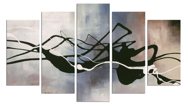 ASIR Obraz na MDF 5ks ROZLITÉ BARVY 20 x 60 (1) 20 x 50 (2) 20 x 40 cm (2)