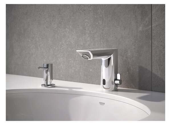 GROHE Bau Cosmopolitan E - Infračervená elektronická umyvadlová baterie 1/2" se směšovacím zařízením a nastavitelným omezovačem teploty, Chrom 36453000