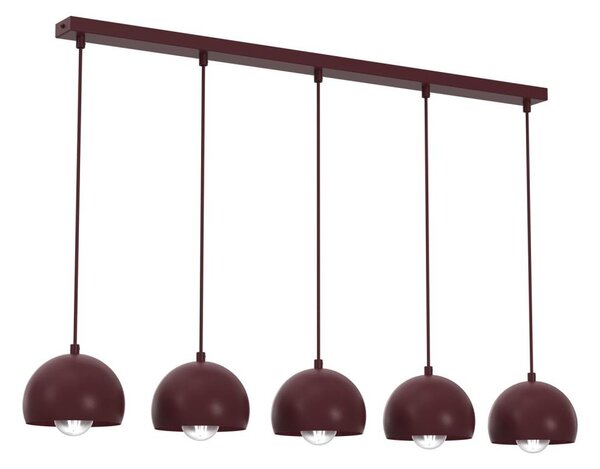 Lustr na lanku SOOL 5xE27/15W/230V burgundy