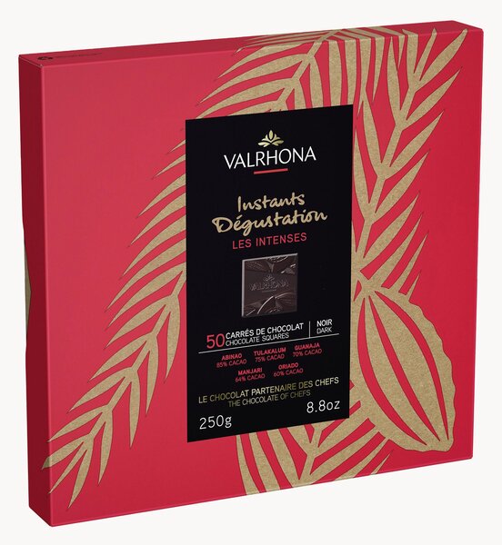 Krabička's čtverečky z hořké čokolády Valrhona, 50 ks