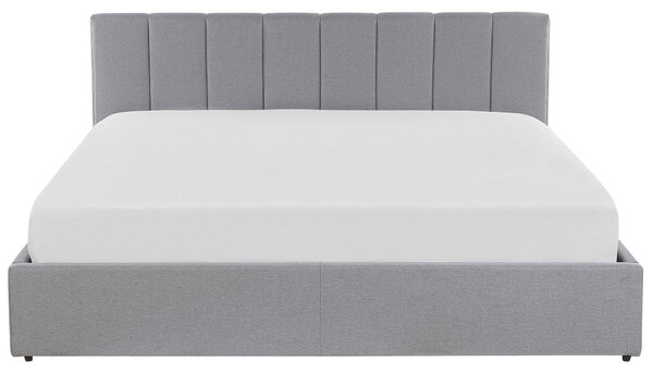 Postel s úložným prostorem Tkanina DREUX 180 x 200 cm Světle šedá