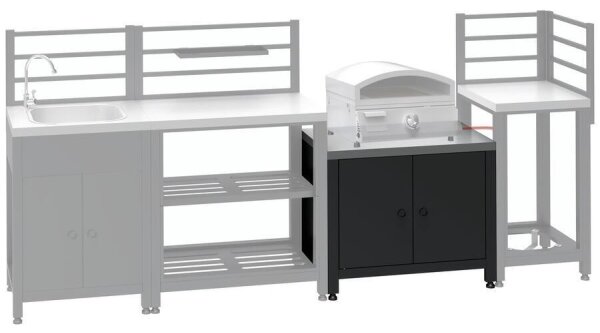 Venkovní modul skříňka pod gril 80x47x69 cm černá/nerez
