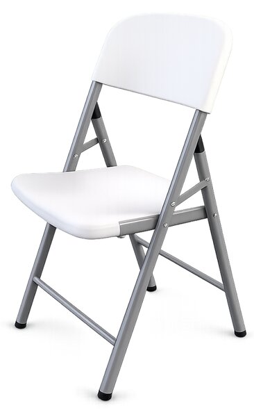 Odolná skládací plastová židle - bílá