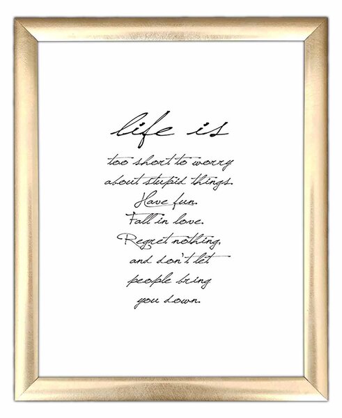 ASIR Obraz na MDF s rámem ŹIVOT JE FAJN 23,5 x 28,5 cm