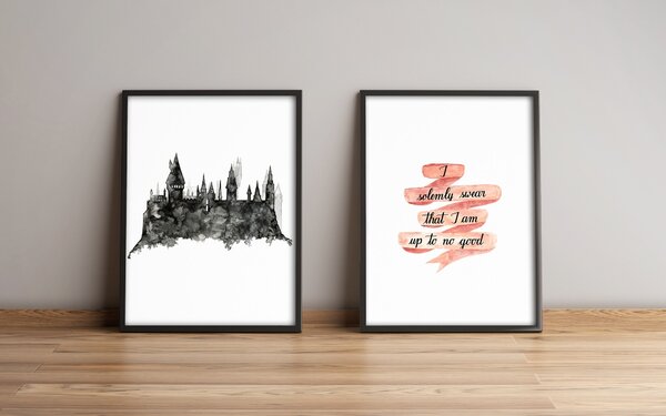 ASIR Obraz na MDF s rámem 2ks HARRY POTTER, BRADAVICE 36 x 51 cm