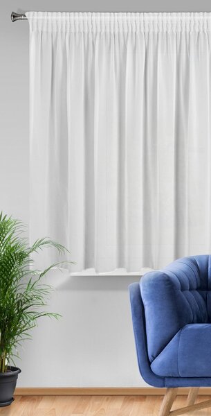 ZÁCLONA NA PÁSCE ARLETA 295X160 CM BÍLÁ