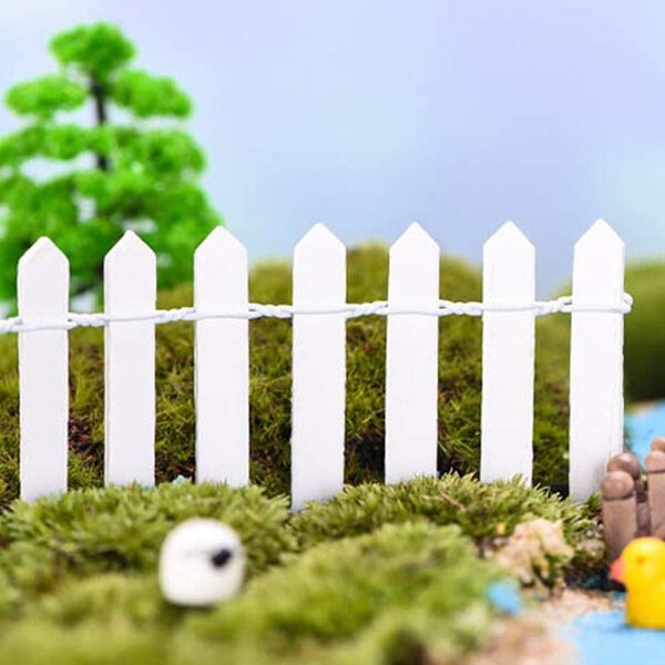 Miniaturní zahrada plot - Dřevěný - Bílá - 90 x 5 cm - Sada na vlastní výrobu