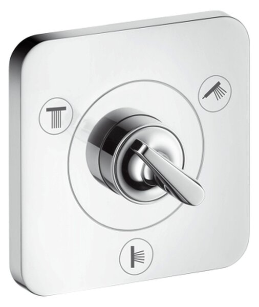 AXOR Citterio E Uzavírací a přepínací ventil Trio/Quattro 120/120 s podomítkovou instalací, chrom 36772000