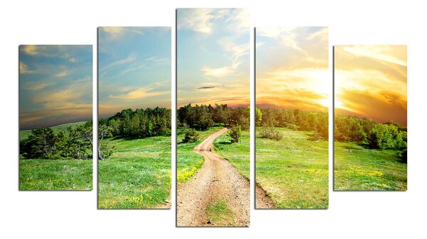 ASIR Obraz na MDF 5ks CESTA 20 x 60 cm (1) 20 x 50 cm (2) 20 x 40 cm (2)
