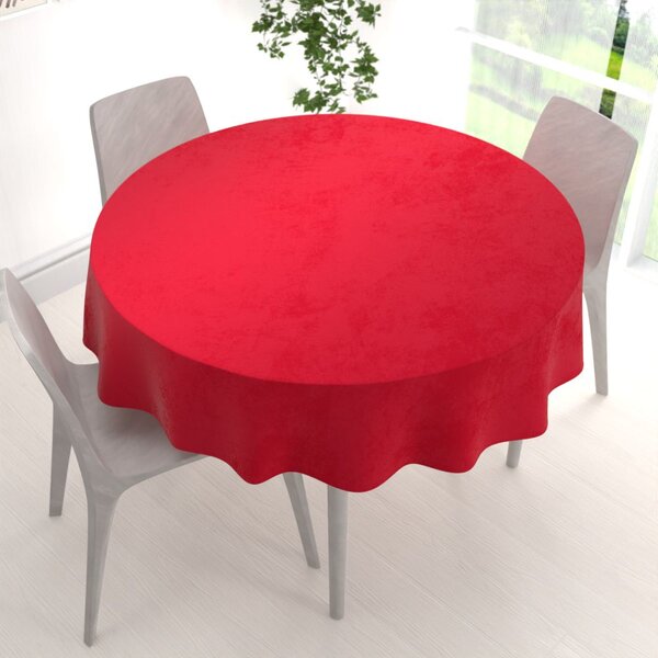 Biante Velký sametový kulatý ubrus Velvet Premium SVP-051 Sytě červený Ø 160 cm