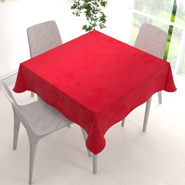 Biante Velký sametový čtvercový ubrus Velvet Premium SVP-051 Sytě červený 170x170 cm