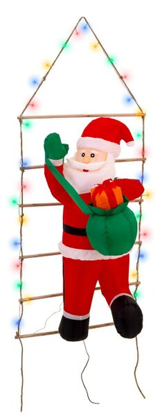Nafukovací Santa Claus na žebříku 150 cm s LED osvětlením