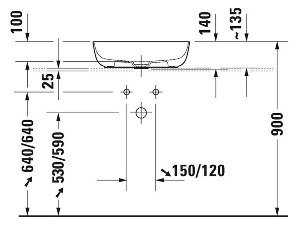 Duravit Luv - Umyvadlová mísa 500x350 mm, bílá 0379500000