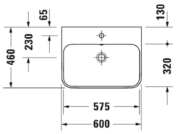 Duravit Happy D.2 Plus - Umyvadlová mísa broušená, 600x460 mm, antracit matná 2360601300