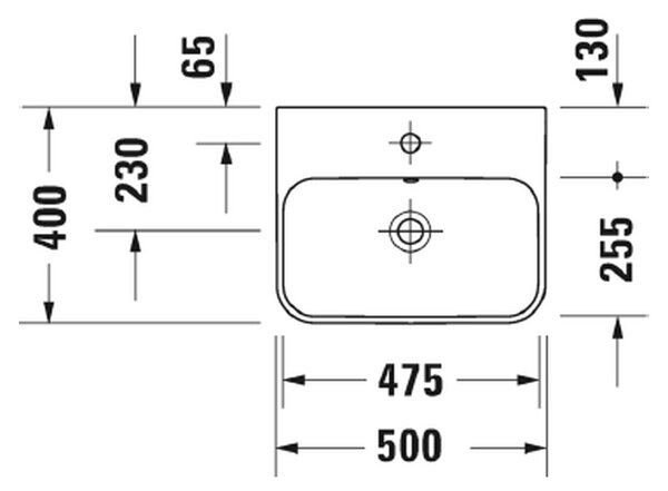 Duravit Happy D.2 Plus - Umyvadlová mísa broušená, 500x400 mm, antracit matná 2360501300