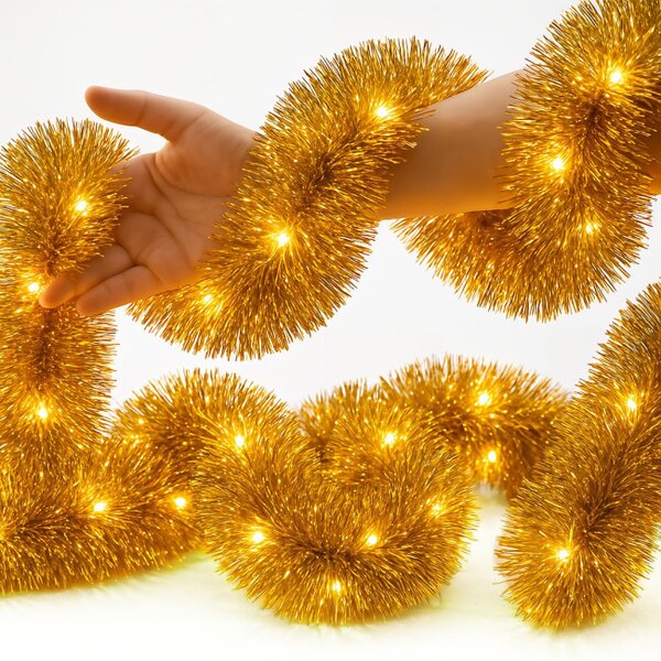 LED vánoční girlanda na stromeček zlatá