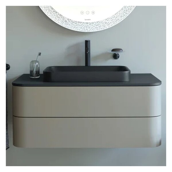 Duravit Happy D.2 Plus - Umyvadlová mísa broušená, 600x460 mm, antracit matná 2360601300