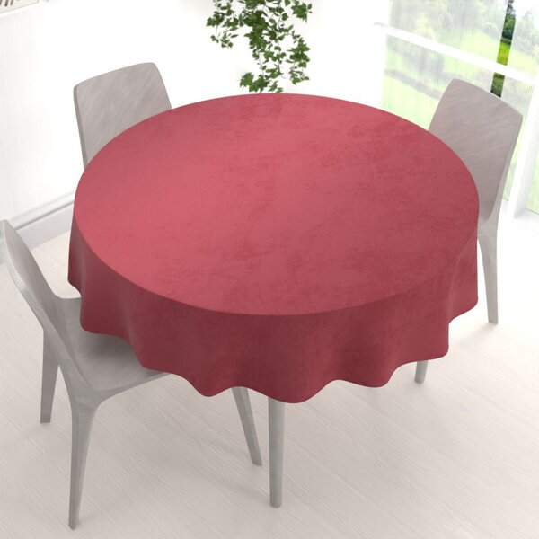 Biante Velký sametový kulatý ubrus Velvet Premium SVP-050 Vínově červený Ø 150 cm
