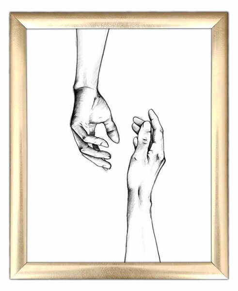 ASIR Obraz na MDF s rámem DVĚ RUCE 23,5 x 28,5 cm