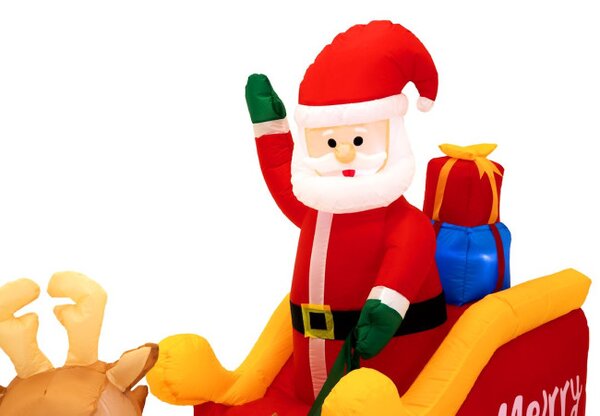 Nafukovací Santa Claus na saních se sobíky 212 cm