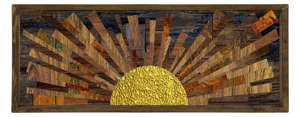 ASIR Obraz na MDF s rámem VÝCHOD I ZÁPAD SLUNCE 120 x 40 x 3,5 cm