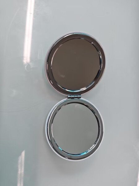 Make-up zrcátko kompaktní zrcadlo se zvětšením - Oboustranné - Hliník a sklo - Na cesty a doma