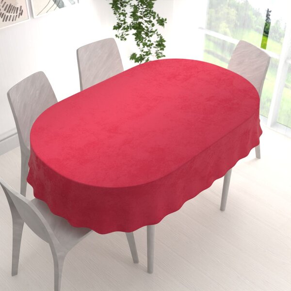 Biante Sametový oválný ubrus Velvet Premium SVP-049 Jahodově červený 50x100 cm