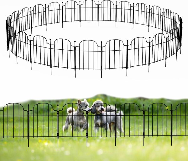 Kovové panely pro oplocení zahrady, 25 kusů, odolné proti korozi, rozměry 43 cm (výška) × 8,25 m (délka)