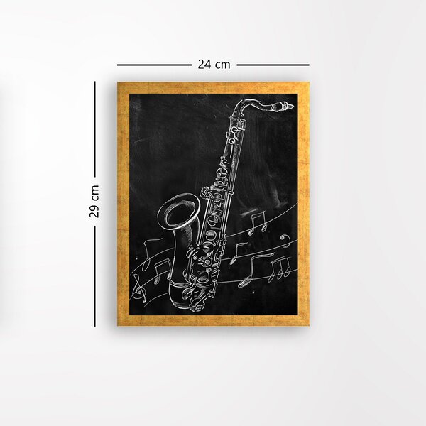 ASIR Obraz na MDF s rámem SAXOFON 24 x 29 cm