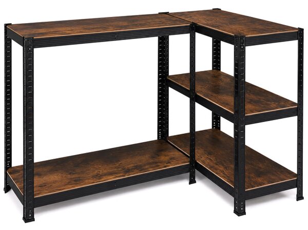 Regál 180x90x40 cm černý / hnědý