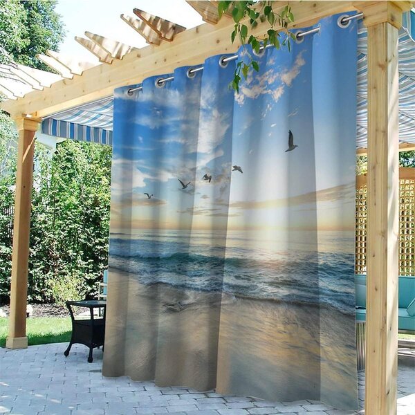 Venkovní záclona - Voděodolná - S očky - 132 x 213 cm - 2 kusy - Terasa a pergola