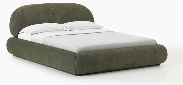 Čalouněná postel z plyšového bouclé Alba