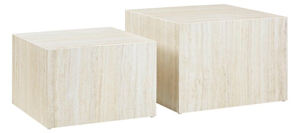 SADA KONFERENČNÍCH STOLKŮ, béžová, kompozitní dřevo, 58-50/58-50/40-33 cm Livetastic - Konferenční stolky, Online Only