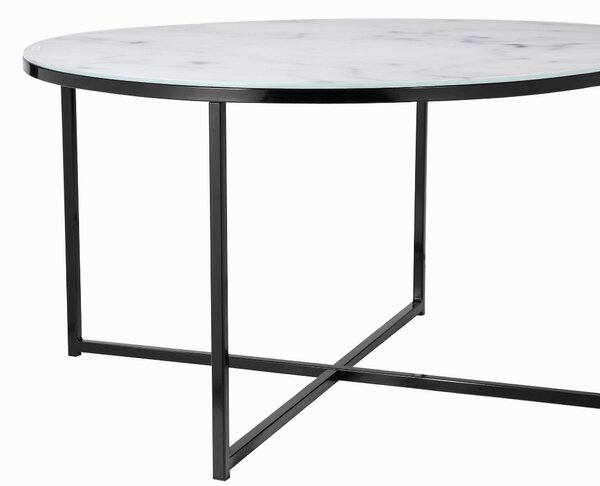 KONFERENČNÍ STOLEK, černá, bílá, kov, sklo, 80/80/45 cm Livetastic - Konferenční stolky, Online Only