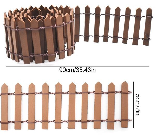 Sada tří dílů, flexibilní miniaturní plot o rozměrech 5 x 90 cm