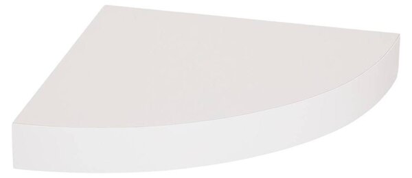 Rohová police plovoucí - Bílá - 25 x 25 cm - MDF - Nenápadné upevnění - Do rohu místnosti