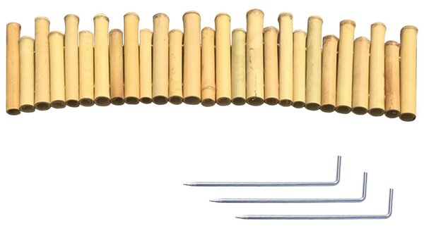 Bambusové oplocení, zahradní plot, flexibilní rolovací okraj, obruby pro trávník, dekorace, plot s pletivem, ohraničení zahrady, délka 100 cm, výška 15/20 cm