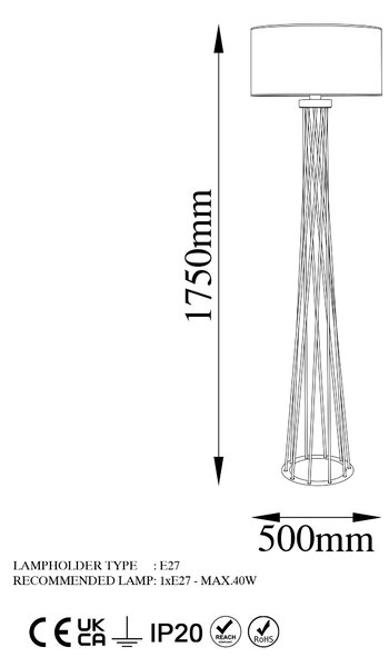 ASIR Stojací lampa TALL hnědá
