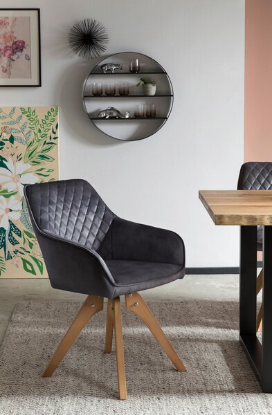 ŽIDLE S PODRUČKAMI, samet, černá MID.YOU - Jídelní židle, Online Only