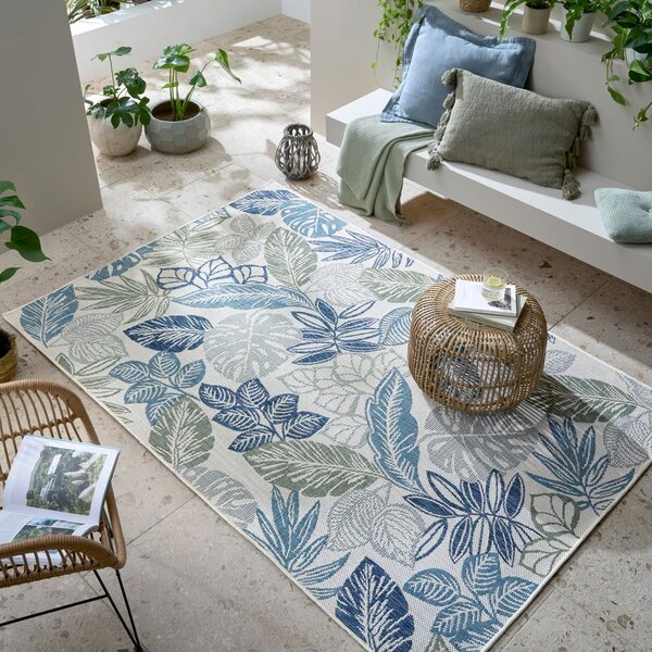 Zeleno-modrý vnitřní a venkovní koberec 120x170 cm Bella Leaf – Flair Rugs