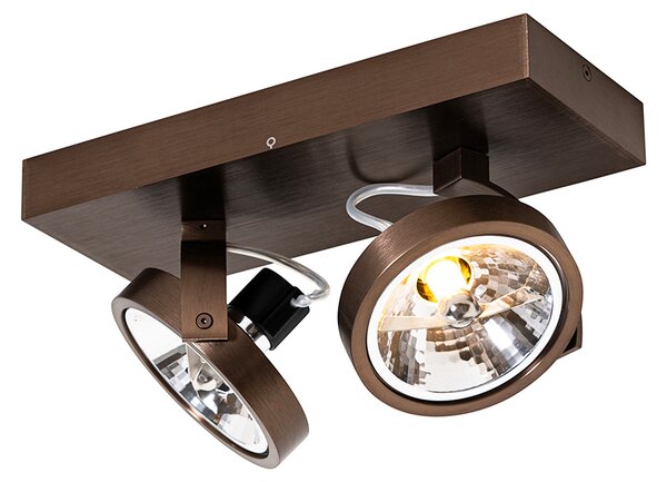 Designové bodové světlo tmavě bronzové 2-světlo otočné a naklápěcí - Go
