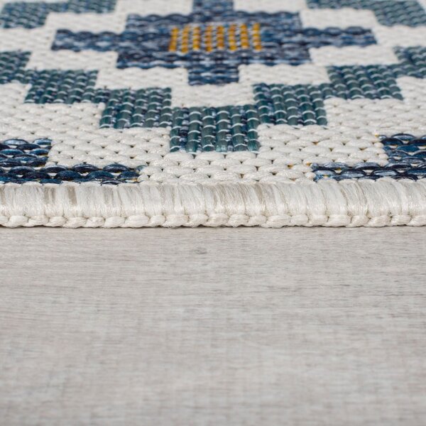 Žluto-modrý vnitřní a venkovní koberec 120x170 cm Zia Trellis – Flair Rugs