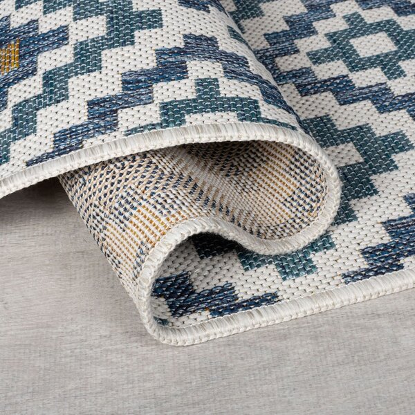 Žluto-modrý vnitřní a venkovní koberec 120x170 cm Zia Trellis – Flair Rugs