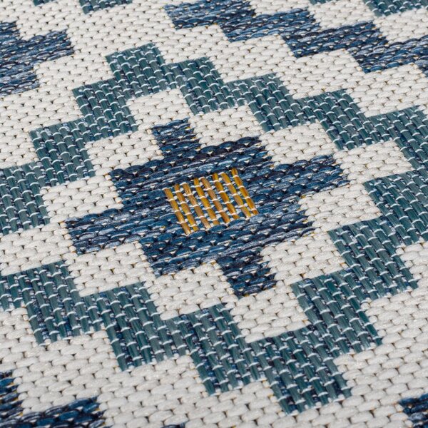 Žluto-modrý vnitřní a venkovní koberec 120x170 cm Zia Trellis – Flair Rugs